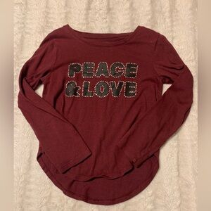 3 for $12 Girl Burgundy Graphic Long Sleeve Tee 6/6x